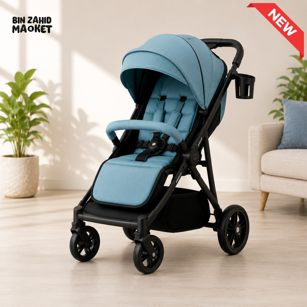 PREMIUM FOLDABLE BABY STROLLER - BLUE