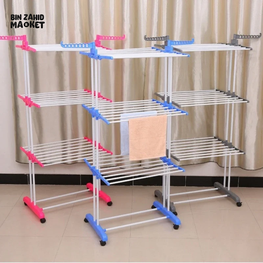 PREMIUM FOLDABLE STAINLESS STEEL DRYING RACK FOR LARGE CLOTHES SPACE-SAVING LAUNDRY DRYER WITH STURDY BASE