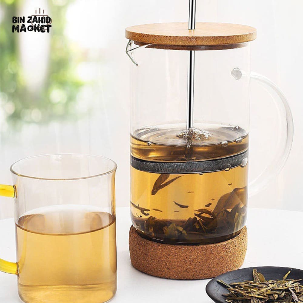 PREMIUM GLASS FRENCH PRESS COFFEE POT – MULTIFUNCTIONAL BREWER WITH FILTER
