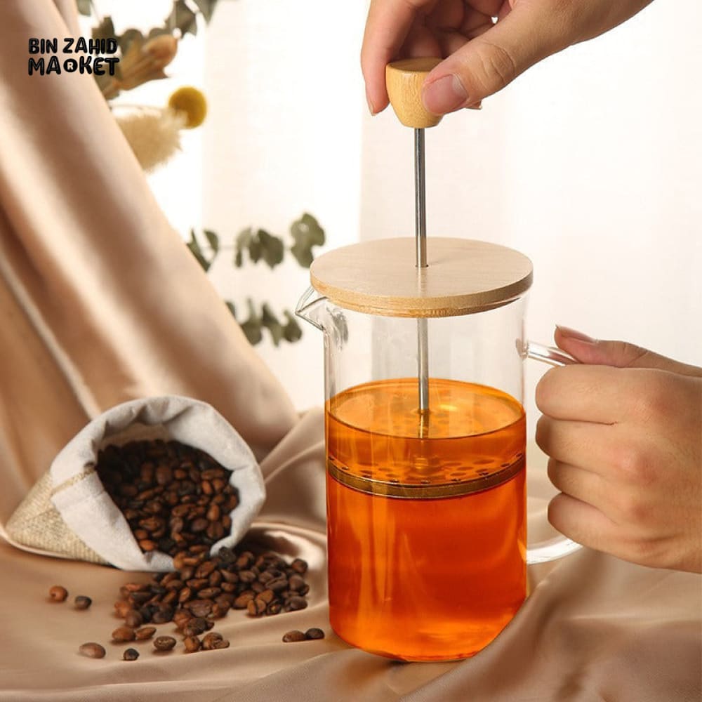 PREMIUM GLASS FRENCH PRESS COFFEE POT – MULTIFUNCTIONAL BREWER WITH FILTER