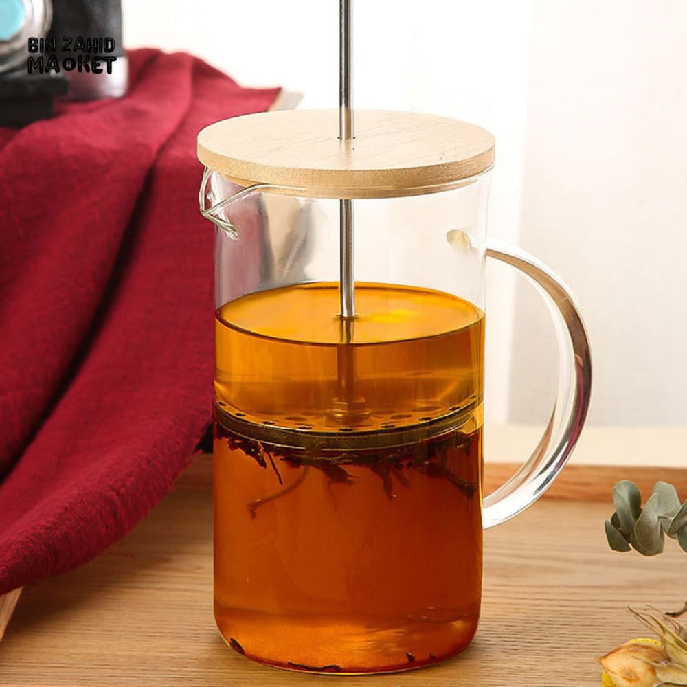 PREMIUM GLASS FRENCH PRESS COFFEE POT – MULTIFUNCTIONAL BREWER WITH FILTER