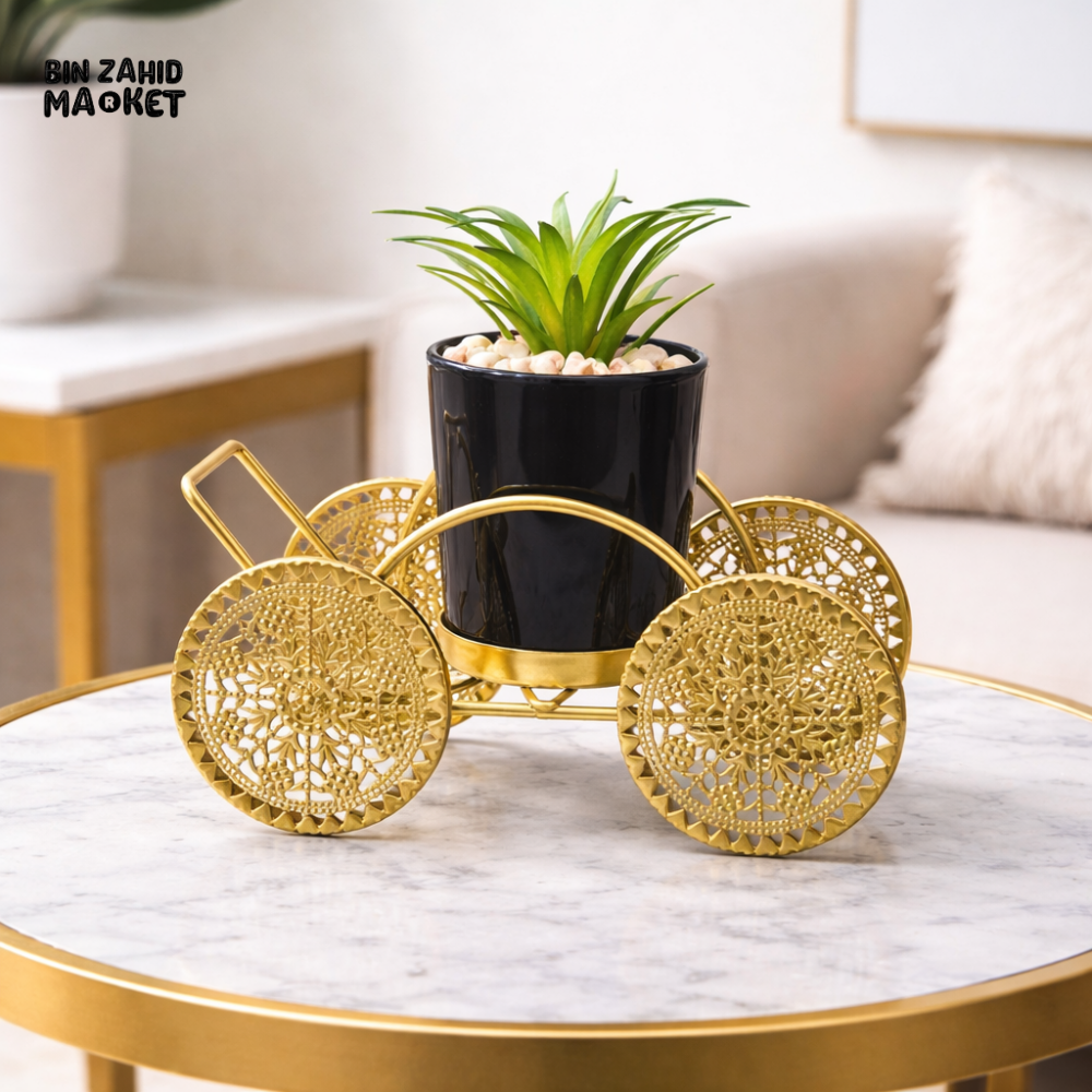 PREMIUM GOLD METAL BICYCLE PLANT HOLDER – HOME & OFFICE ACCENT