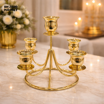 PREMIUM GOLD METAL CANDLE HOLDER SET – LUXURY HOME ACCESSORY