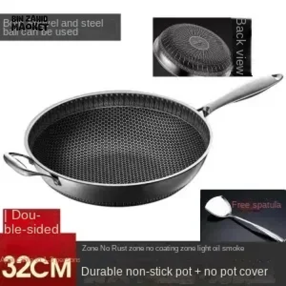 PREMIUM HONEYCOMB WOK 316 STAINLESS STEEL NON-STICK GAS & INDUCTION READY