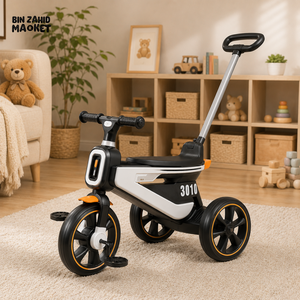 PREMIUM KIDS PUSH TRICYCLE WITH HANDLE - BLACK