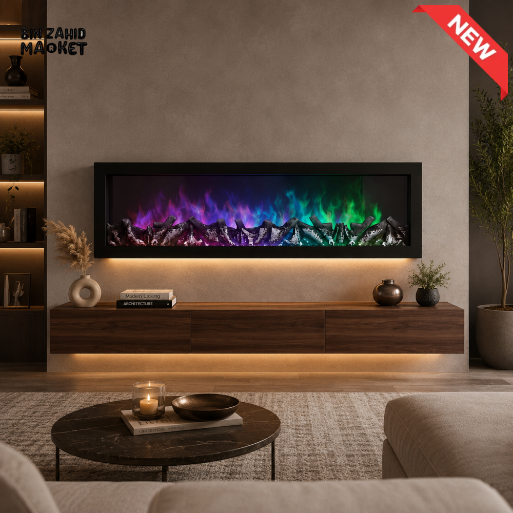 PREMIUM LINEAR RGB LED ELECTRIC FIREPLACE - Width: 3.3 Feet -40 Inches-Height: 11 Inches