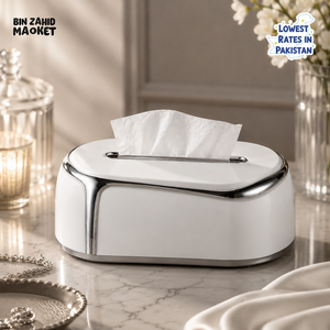 PREMIUM LUXURY CRYSTAL PLASTIC TISSUE BOX HOLDER - SILVER