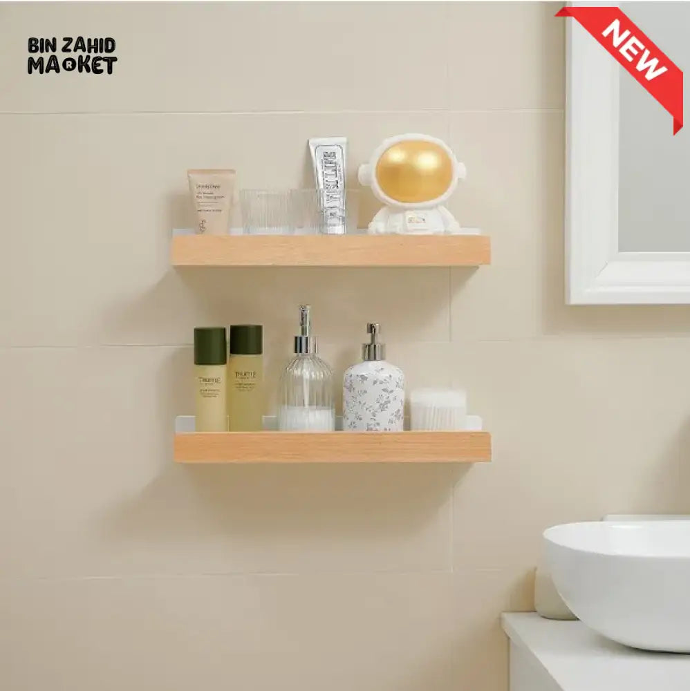 PREMIUM NO-DRILL WALL-MOUNT BATHROOM & KITCHEN STORAGE SHELF