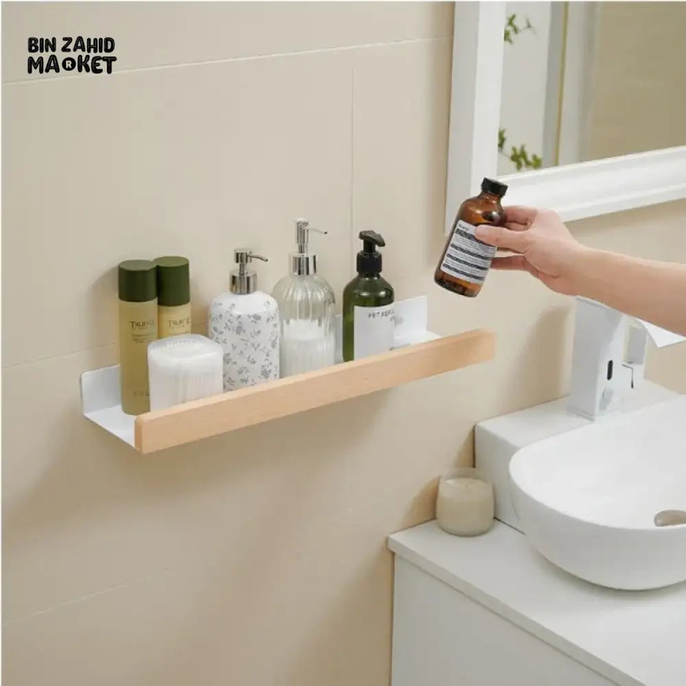 PREMIUM NO-DRILL WALL-MOUNT BATHROOM & KITCHEN STORAGE SHELF
