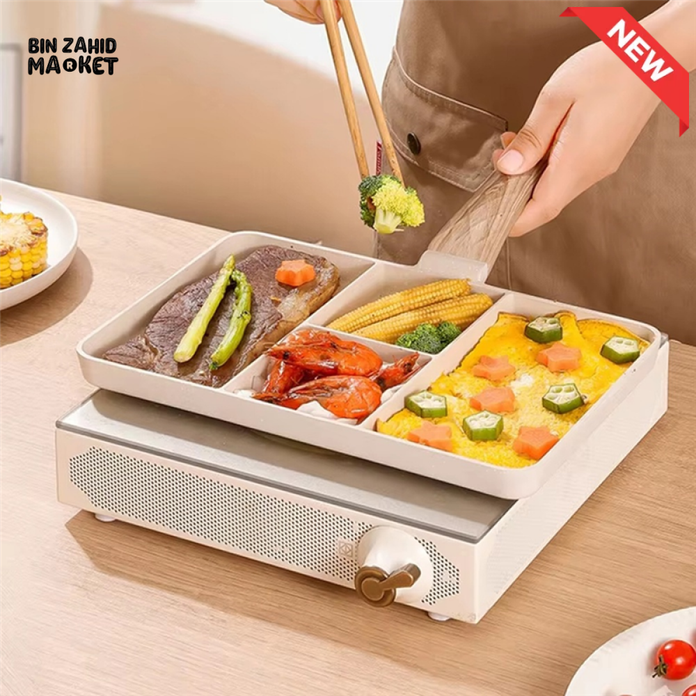PREMIUM NON STICK 4 HOLE FRYING PAN – PERFECT FOR EGGS STEAK & BREAKFAST COMPATIBLE WITH GAS & INDUCTION COOKERS