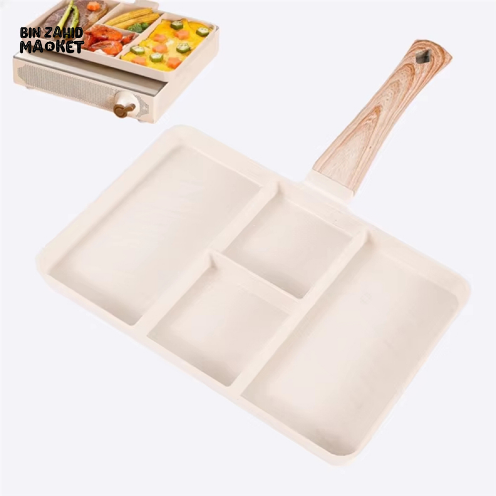 PREMIUM NON STICK 4 HOLE FRYING PAN – PERFECT FOR EGGS STEAK & BREAKFAST COMPATIBLE WITH GAS & INDUCTION COOKERS