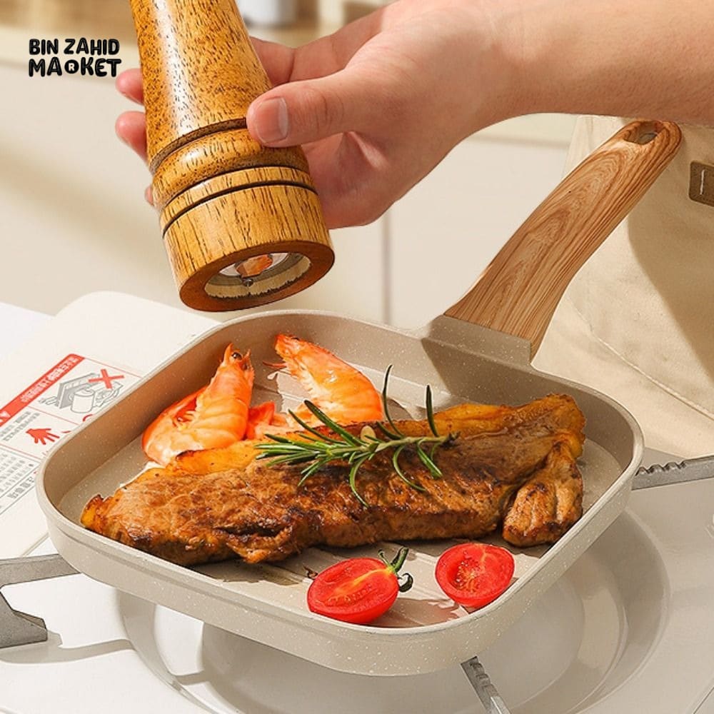 PREMIUM NON-STICK SQUARE GRILL & STEAK PAN