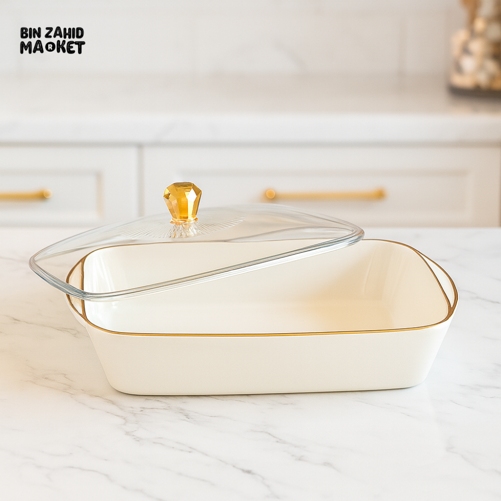PREMIUM PLASTIC SERVING DISH WITH LID – HEAT-RESISTANT & FOOD-SAFE