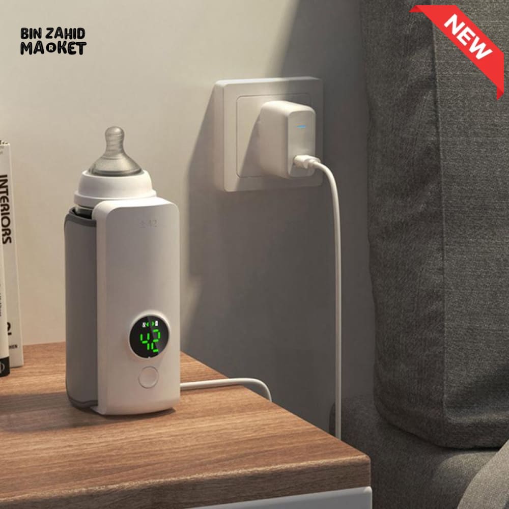 PREMIUM PORTABLE BABY BOTTLE WARMER – USB RECHARGEABLE WIRELESS TRAVEL MILK HEATER FOR BREAST MILK & FORMULA