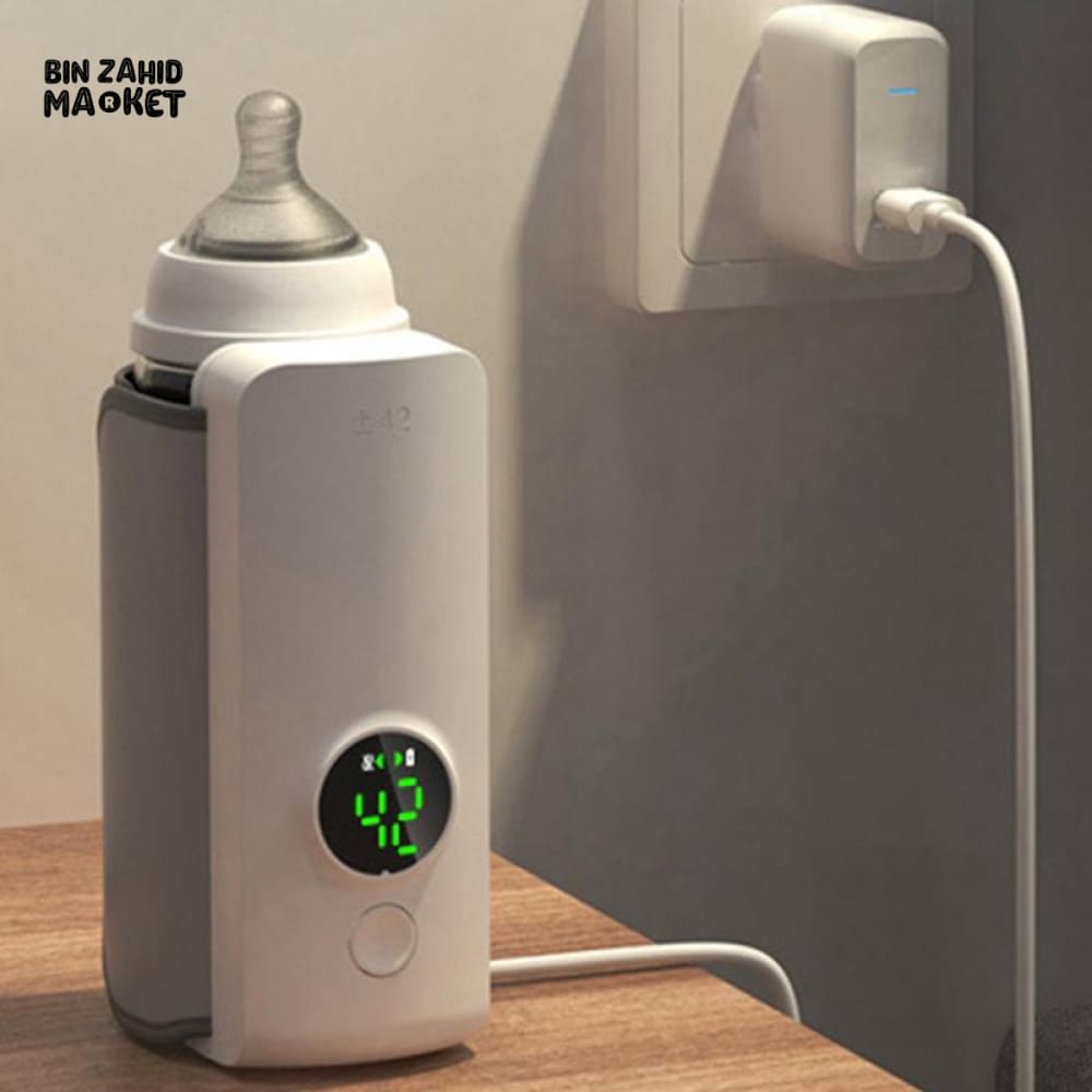 PREMIUM PORTABLE BABY BOTTLE WARMER – USB RECHARGEABLE WIRELESS TRAVEL MILK HEATER FOR BREAST MILK & FORMULA