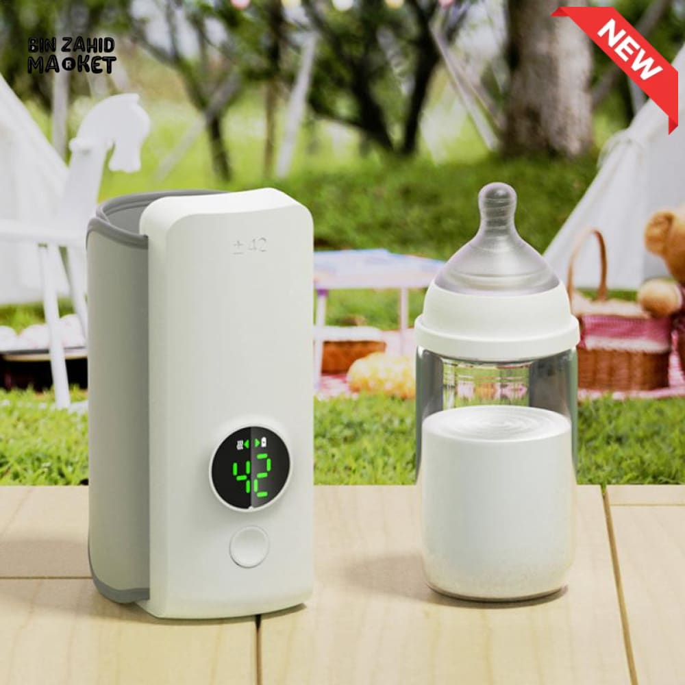PREMIUM PORTABLE BABY BOTTLE WARMER – USB RECHARGEABLE WIRELESS TRAVEL MILK HEATER FOR BREAST MILK & FORMULA