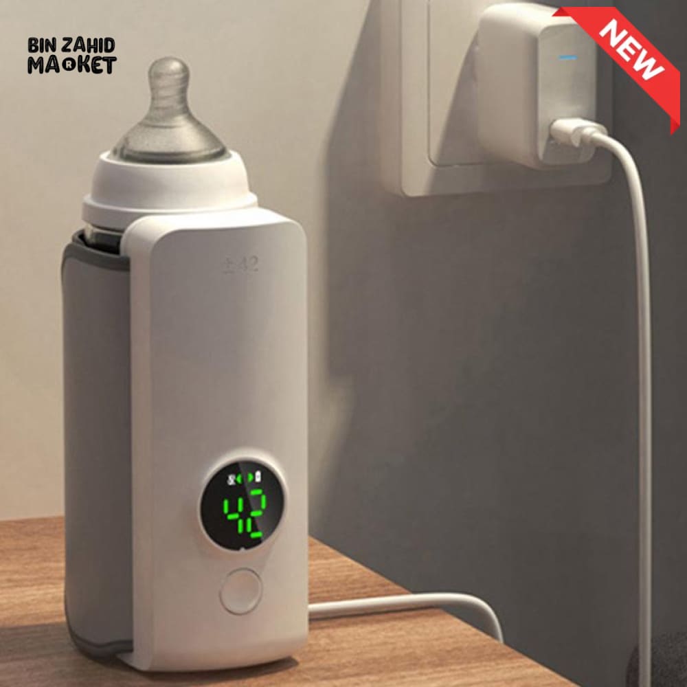 PREMIUM PORTABLE BABY BOTTLE WARMER – USB RECHARGEABLE WIRELESS TRAVEL MILK HEATER FOR BREAST MILK & FORMULA