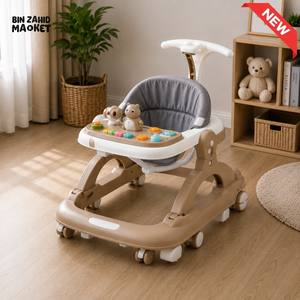 PREMIUM PUSH HANDLE BABY WALKER - BROWN