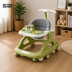 PREMIUM PUSH HANDLE BABY WALKER - GREEN