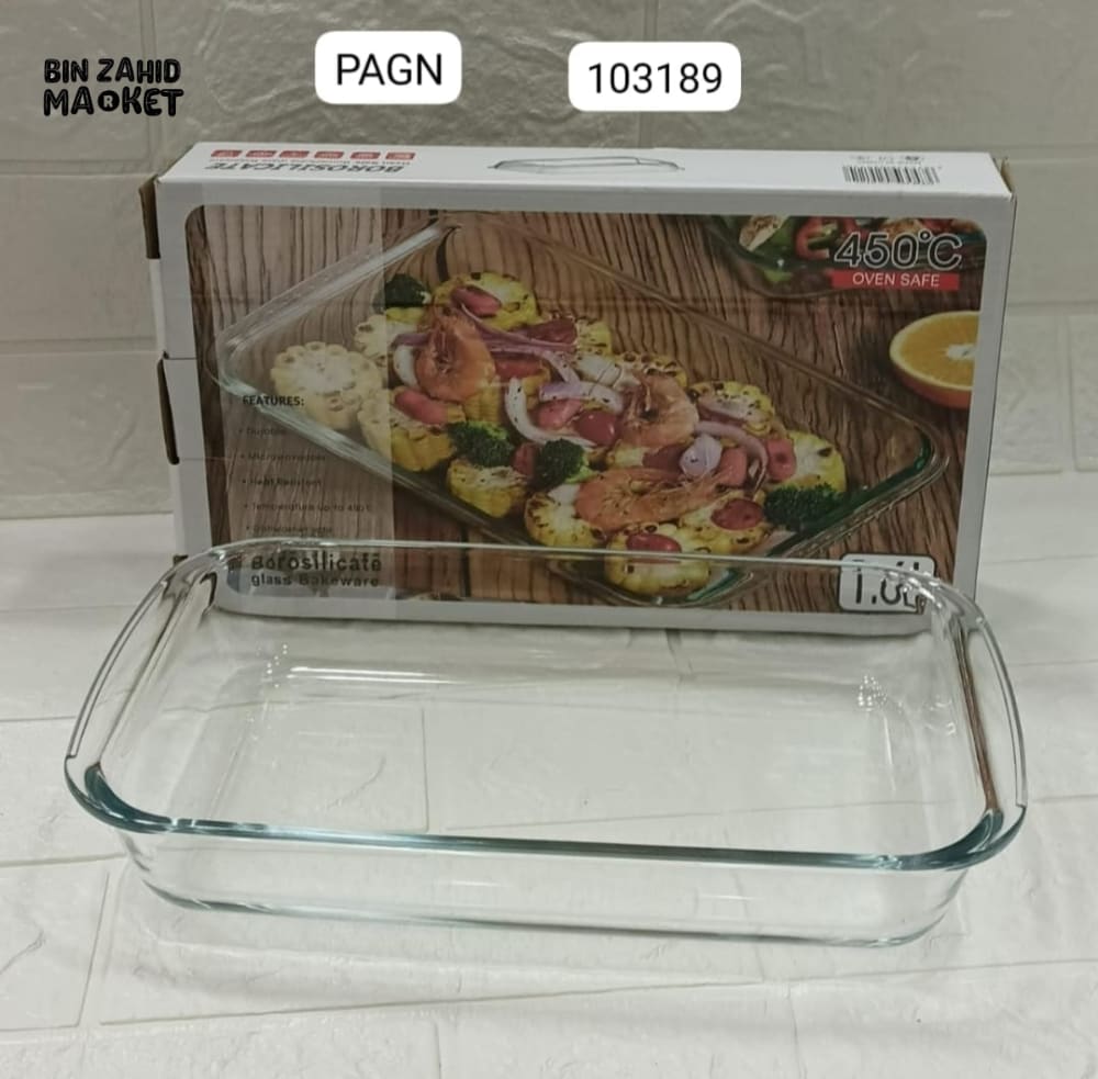 PREMIUM RECTANGULAR GLASS BAKEWARE – OVEN MICROWAVE & DISHWASHER SAFE