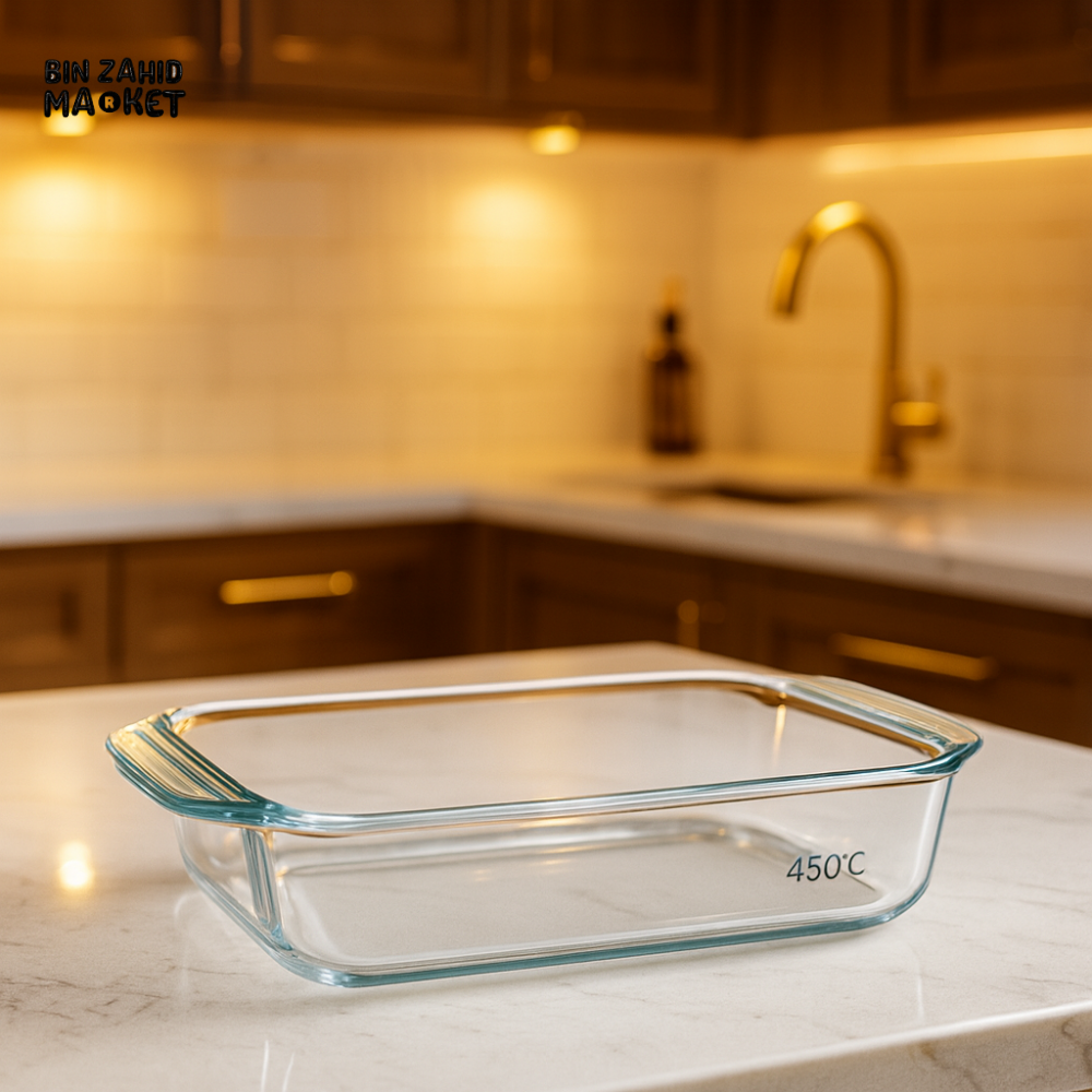 PREMIUM RECTANGULAR GLASS BAKEWARE – OVEN MICROWAVE & DISHWASHER SAFE