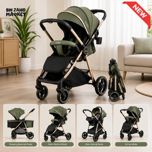 PREMIUM REVERSIBLE BABY STROLLER - GREEN