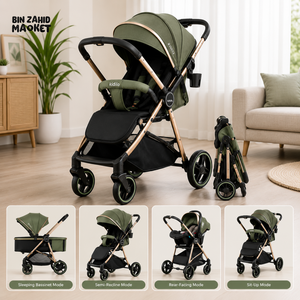 PREMIUM REVERSIBLE BABY STROLLER - GREEN