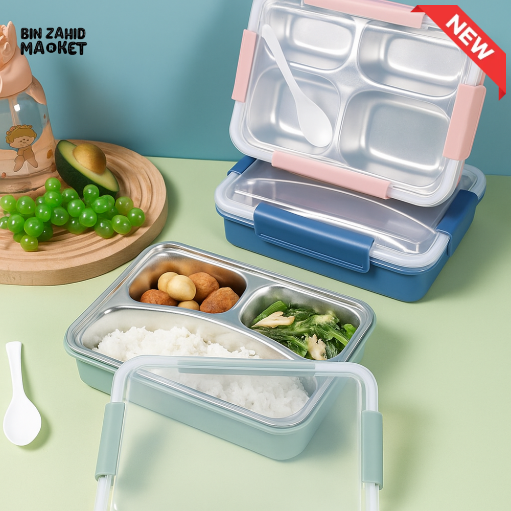 PREMIUM SCHOOL & OFFICE LUNCH BOX – COMPARTMENTED STAINLESS INSERT