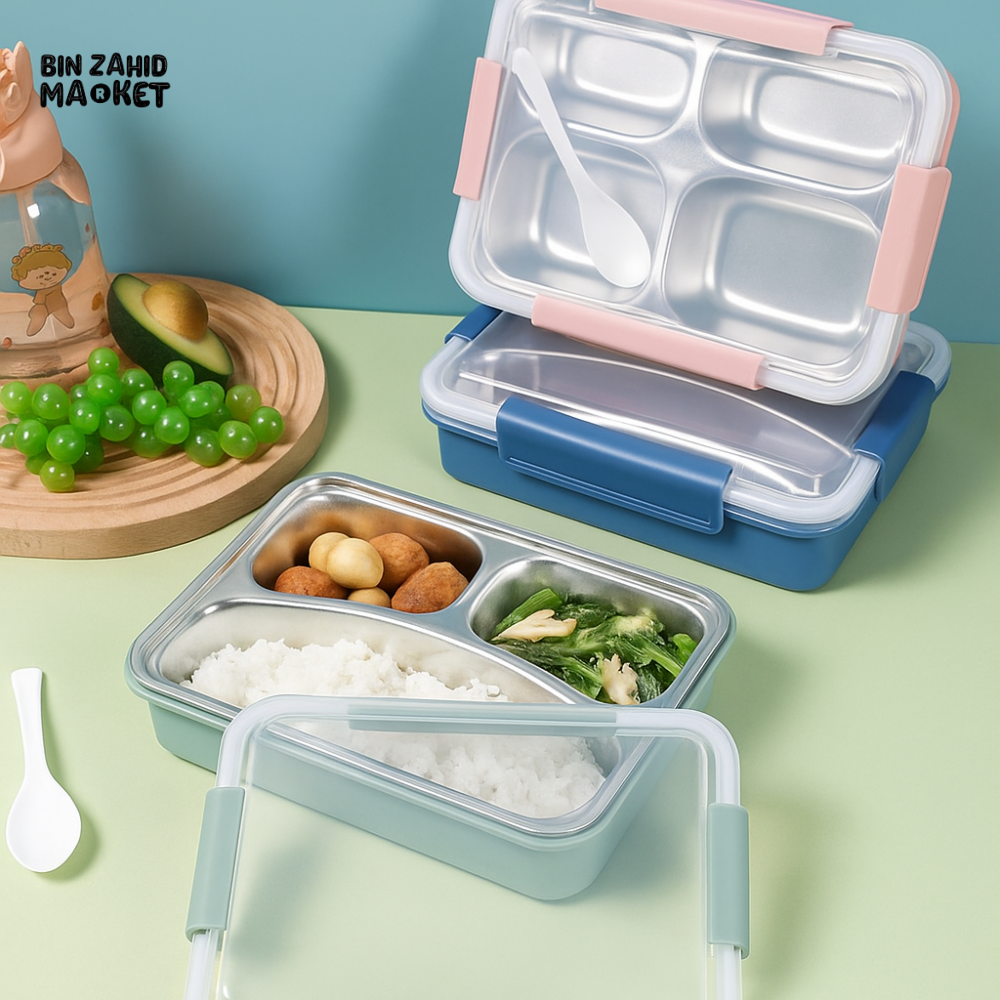 PREMIUM SCHOOL & OFFICE LUNCH BOX – COMPARTMENTED STAINLESS INSERT