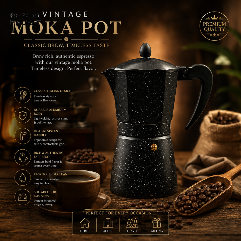 PREMIUM SPECKLED MOKA POT ESPRESSO MAKER