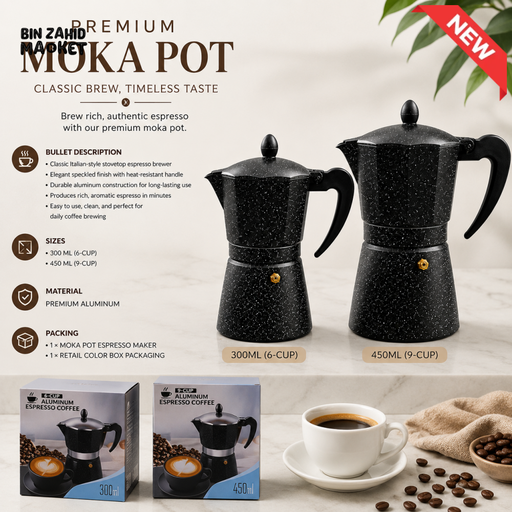 PREMIUM SPECKLED MOKA POT ESPRESSO MAKER