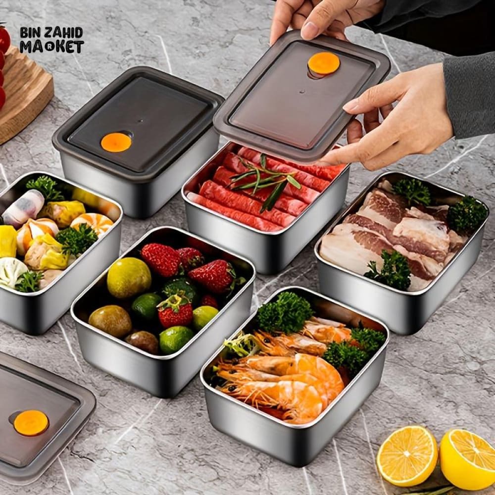 PREMIUM STAINLESS STEEL AIRTIGHT FOOD CONTAINER SET 4 PIECES