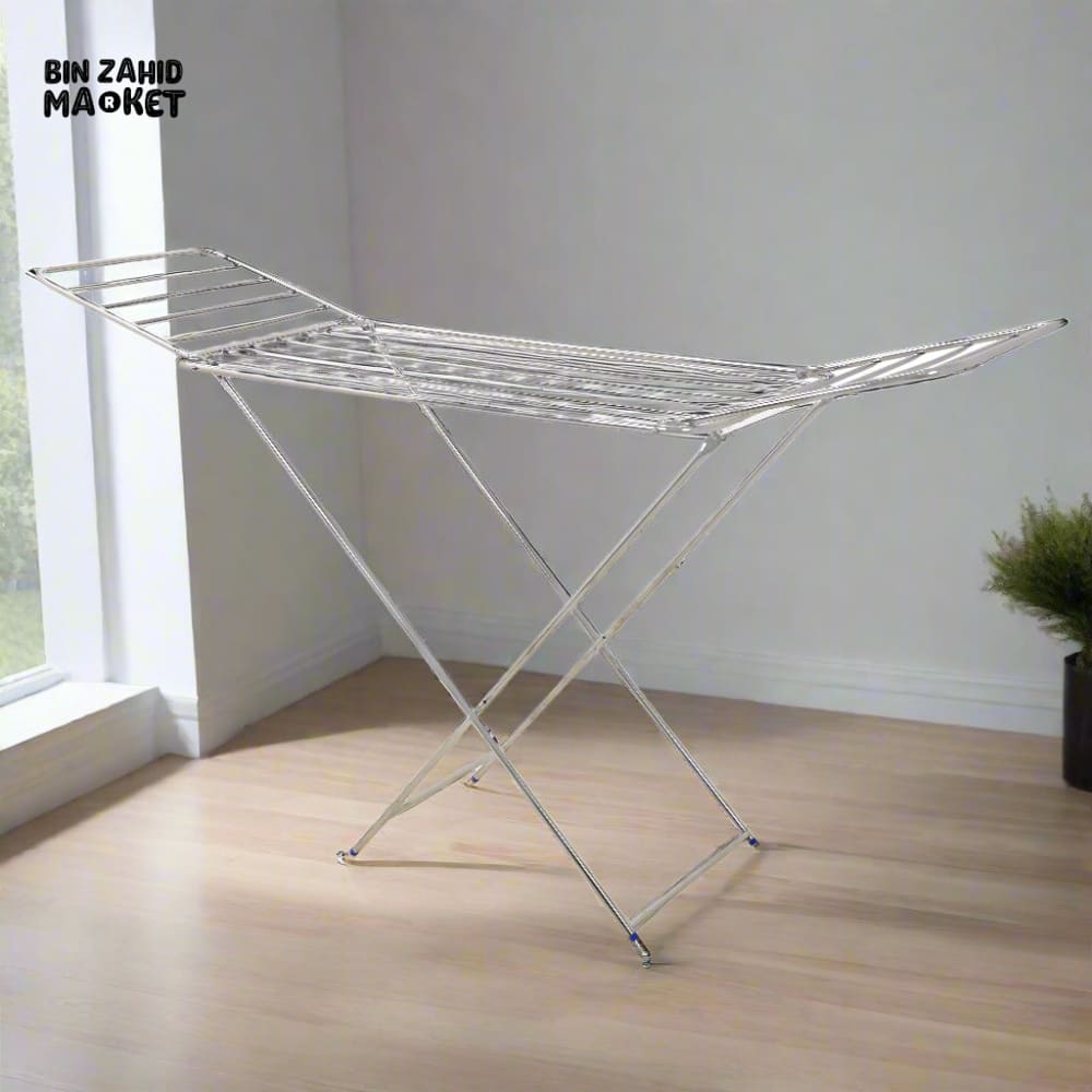 PREMIUM STAINLESS STEEL CLOTHES DRYER RACK – FOLDABLE RUST-RESISTANT & SPACE-SAVING DESIGN
