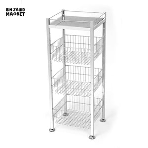 PREMIUM STAINLESS STEEL FRUIT BASKET – SPACE-SAVING & ELEGANT KITCHEN ORGANIZER - 3 TIER