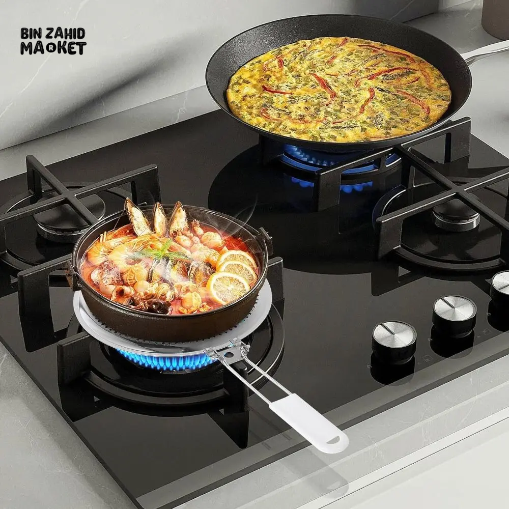 PREMIUM STAINLESS STEEL HEAT DIFFUSER MAT FOLDABLE & DURABLE POT STAND THICKENED DESIGN FOR SAFE & EVEN COOKING