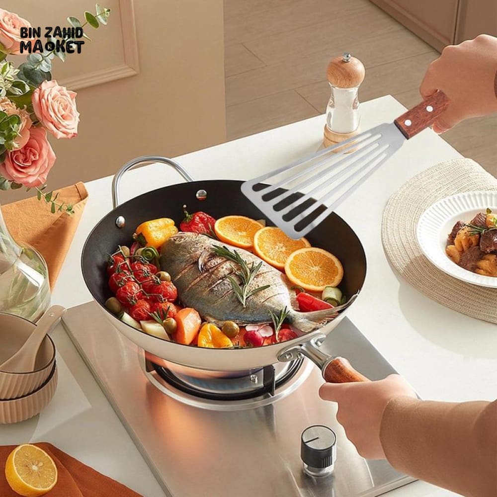 PREMIUM STAINLESS STEEL SLOTTED SPATULA FOR COOKING & GRILLING