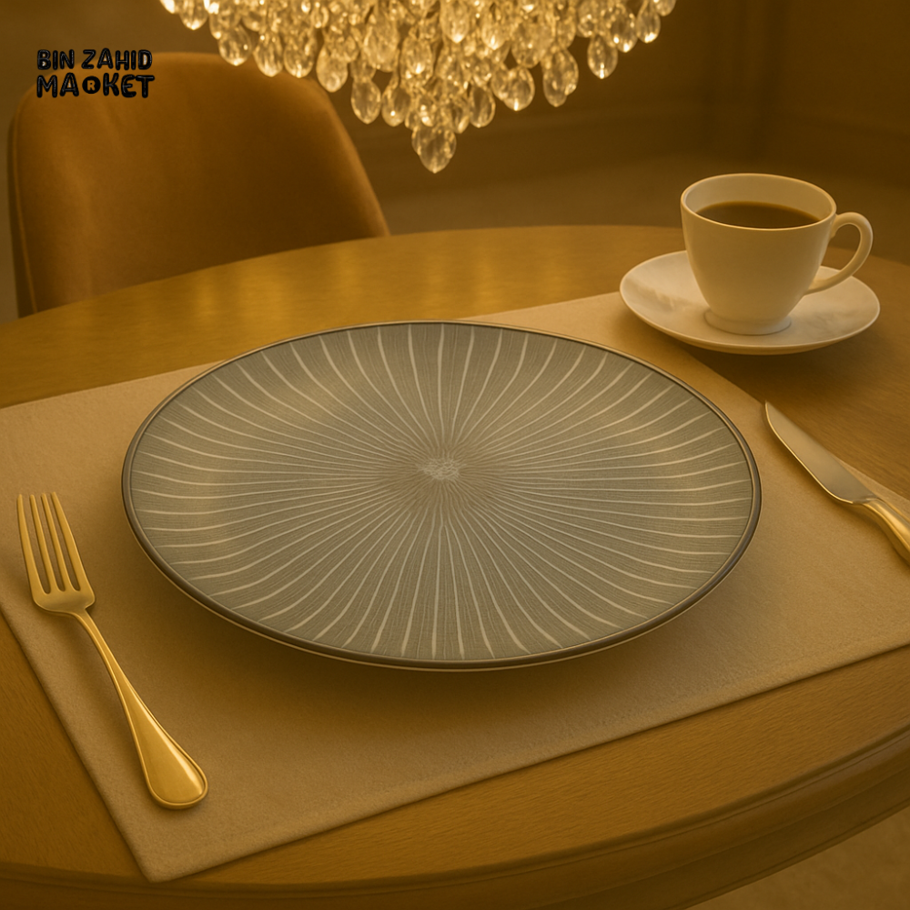 PREMIUM SUNRAY TEXTURED CERAMIC DINNER PLATE – LUXURY VILLA STYLE