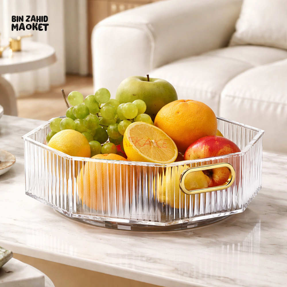PREMIUM TRANSPARENT ACRYLIC FRUIT BOWL – SIMPLE & ELEGANT LIVING ROOM CENTERPIECE