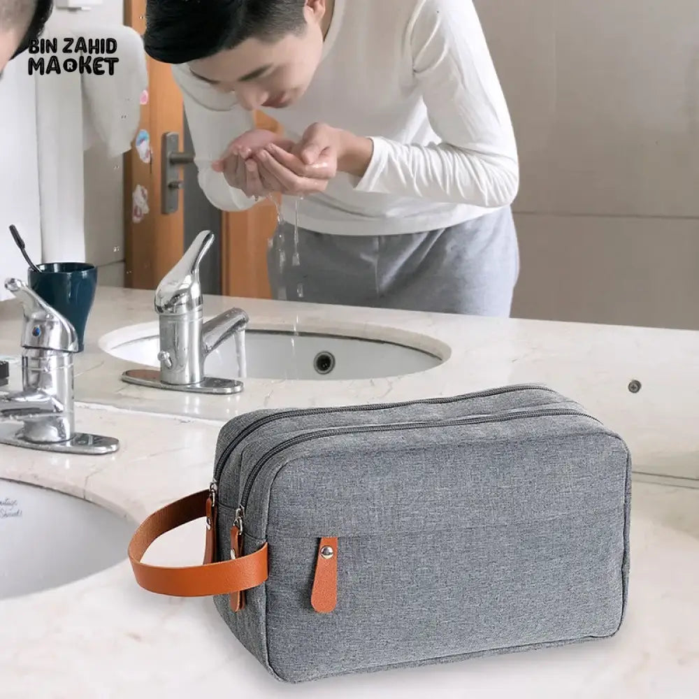 PREMIUM WATERPROOF OXFORD CANVAS COSMETIC BAG – TRAVEL TOILETRY ORGANIZER UNISEX