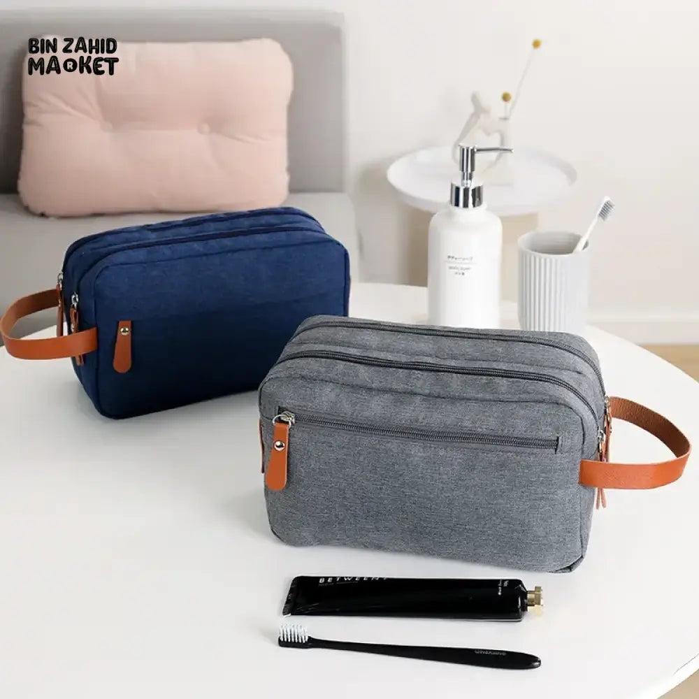 PREMIUM WATERPROOF OXFORD CANVAS COSMETIC BAG – TRAVEL TOILETRY ORGANIZER UNISEX