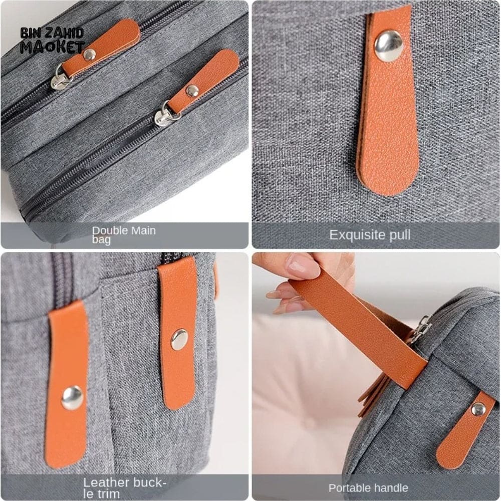 PREMIUM WATERPROOF OXFORD CANVAS COSMETIC BAG – TRAVEL TOILETRY ORGANIZER UNISEX