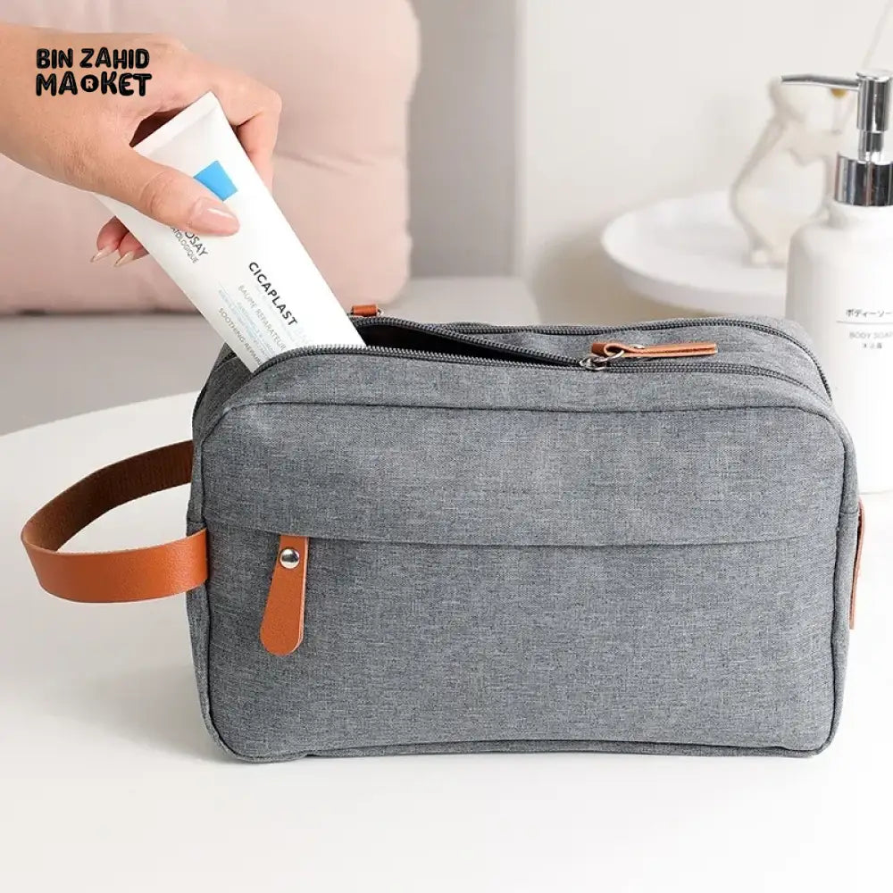 PREMIUM WATERPROOF OXFORD CANVAS COSMETIC BAG – TRAVEL TOILETRY ORGANIZER UNISEX