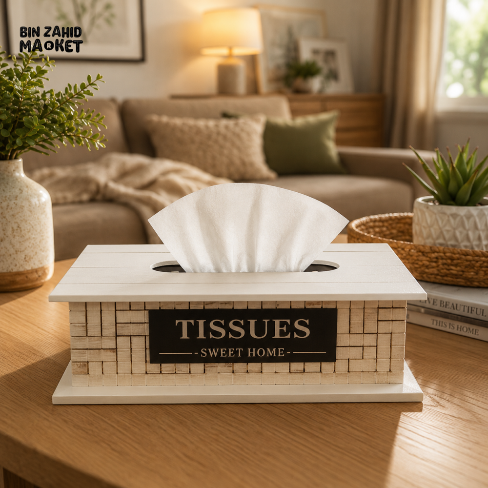 PREMIUM WOODEN DECORATIVE TISSUE BOX HOLDER