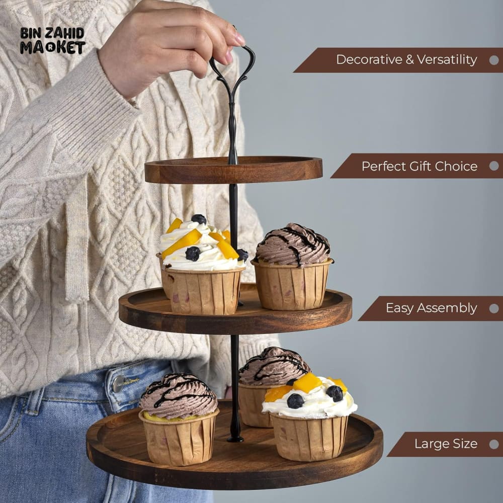 PREMIUM WOODEN TIERED CUPCAKE STAND
