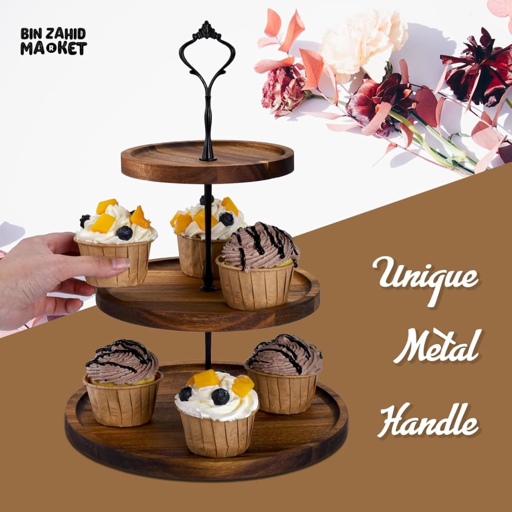 PREMIUM WOODEN TIERED CUPCAKE STAND