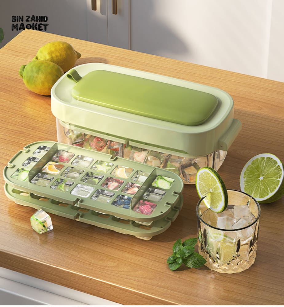 PRESS ICE MOLD WITH LID & SPOON