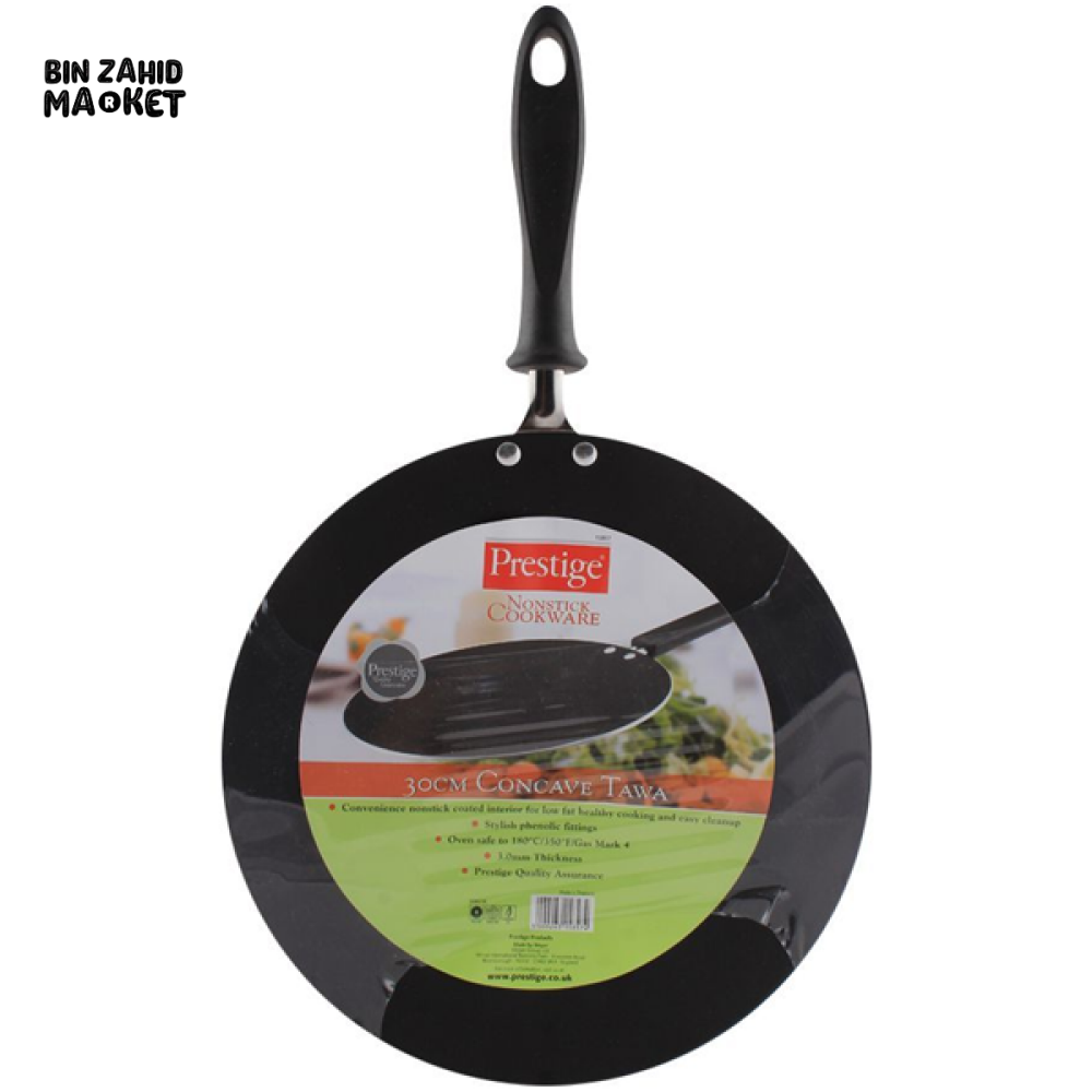 PRESTIGE 30CM CONCAVE TAWA WITH DURABLE HANDLE – NON-STICK, EASY TO CLEAN PAN FOR CHAPATIS & PANCAKES