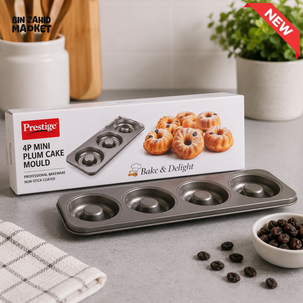 PRESTIGE 4-CAVITY MINI DONUT PAN – NON-STICK BAKEWARE - 28616