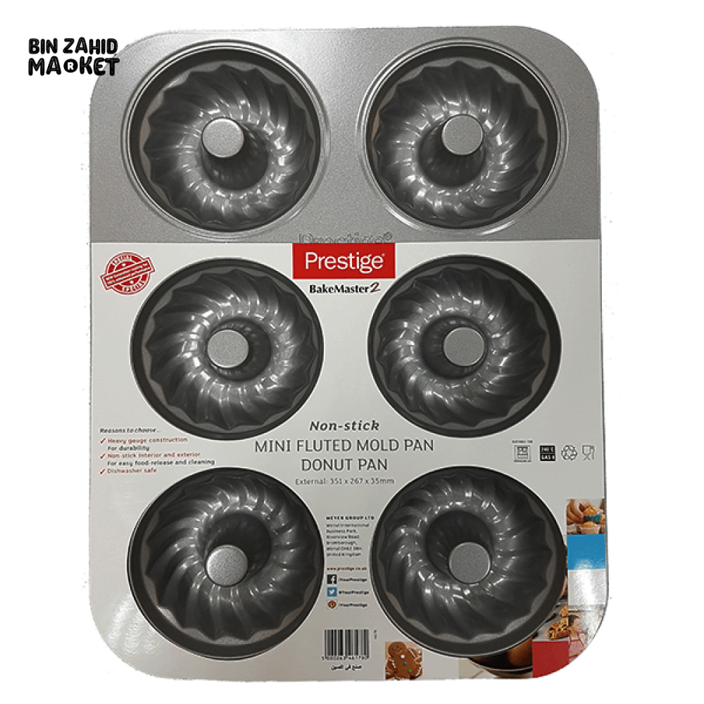 PRESTIGE 6-CAVITY DONUT PAN – NON-STICK BAKEWARE FOR HOMEMADE DONUTS