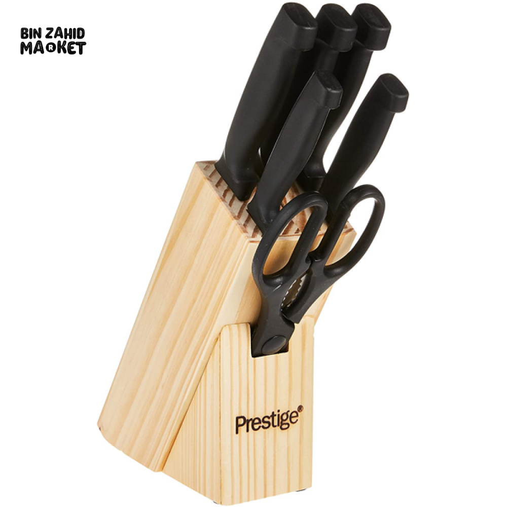PRESTIGE 7PCS KNIFE SET WITH CUTTING BOARD – STAINLESS STEEL KITCHEN ESSENTIALS